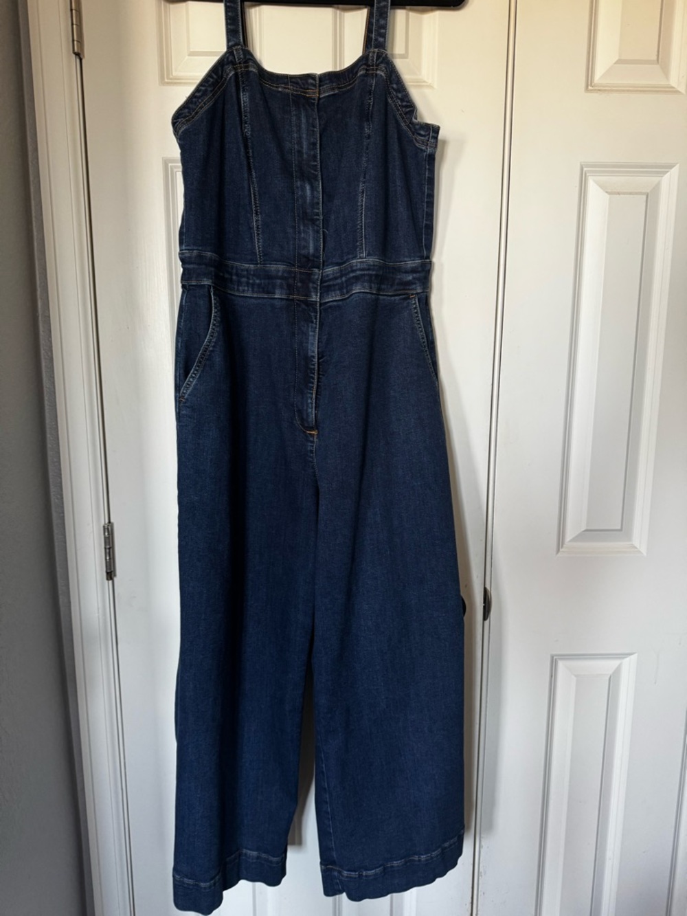 torrid Dark Blue Denim Wide-Leg Overalls